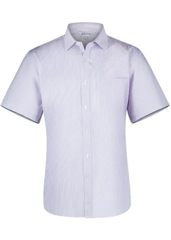 1906S Aussie Pacific Mens Bayview Wide Stripe Short Sleeve Shirt
