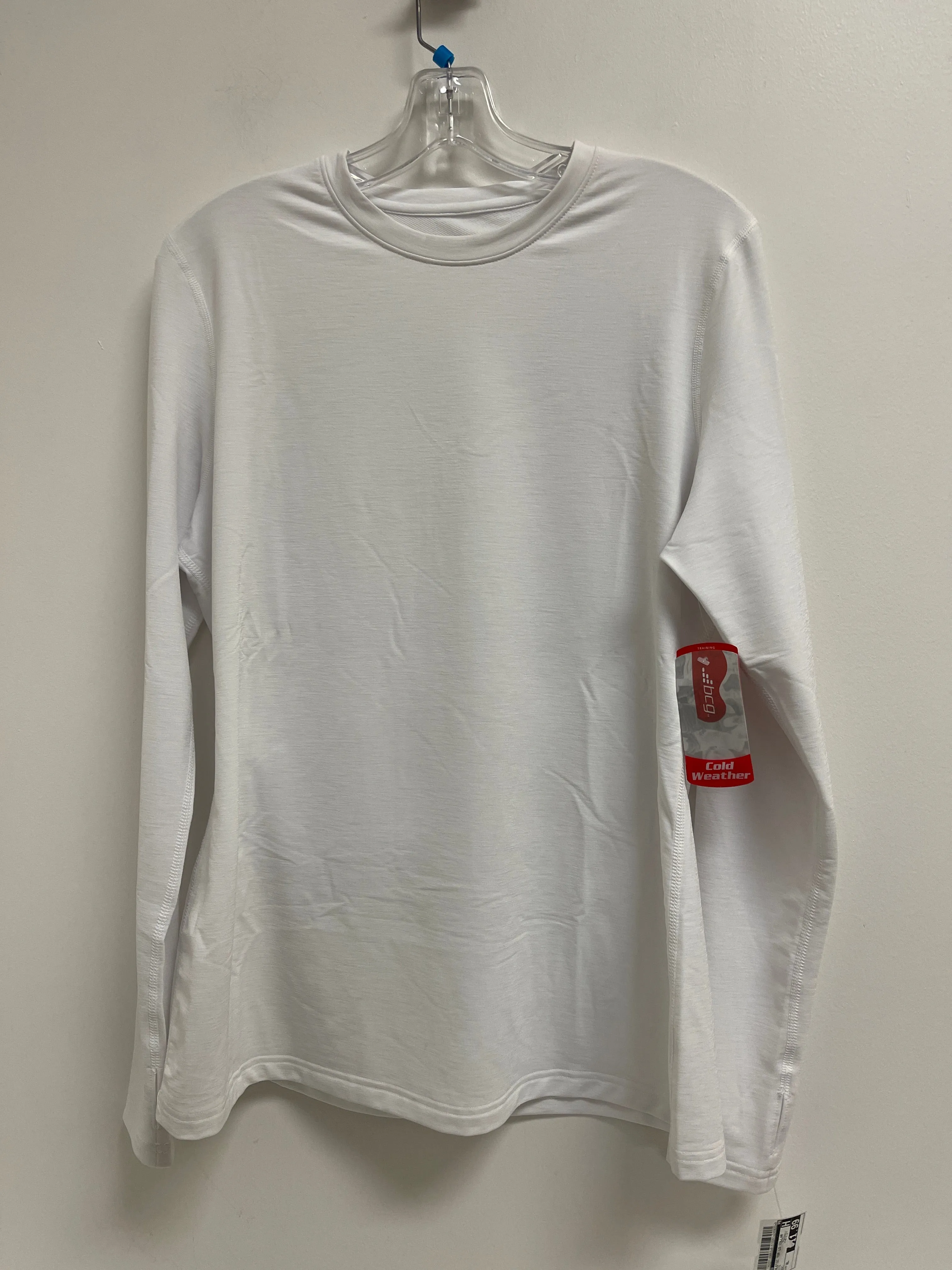 Athletic Top Long Sleeve Collar By Bcg In White, Size: Xl