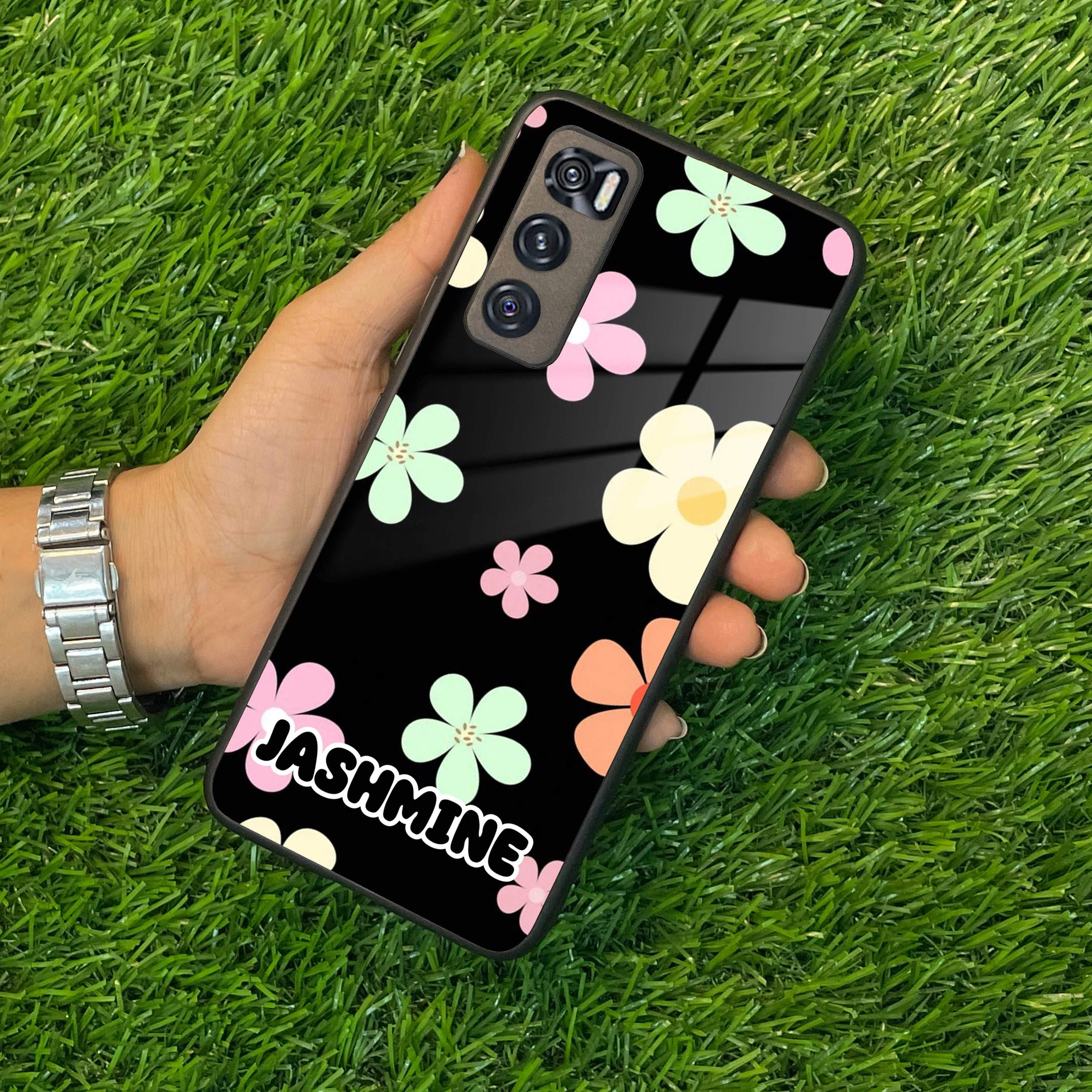 Colorfull Daisy Floral Glass Case Cover For Vivo