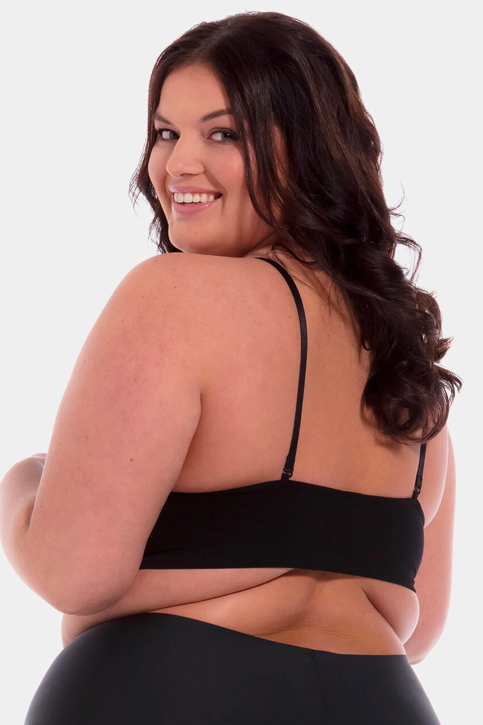 Comfort Bra Spaghetti Straps Bamboo Black