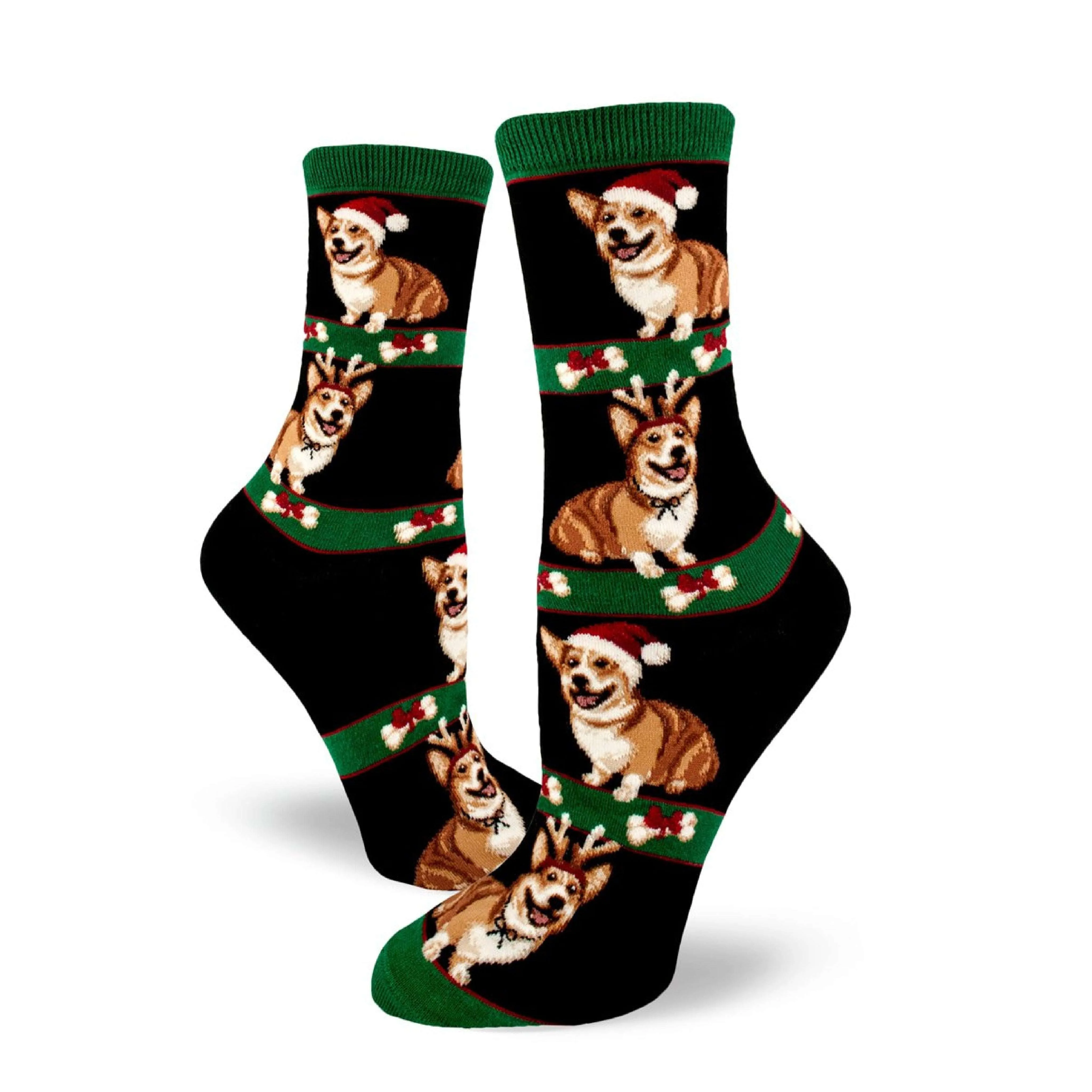 Corgi Christmas Socks (Adult Medium - Women's Shoe Sizes 5-10)
