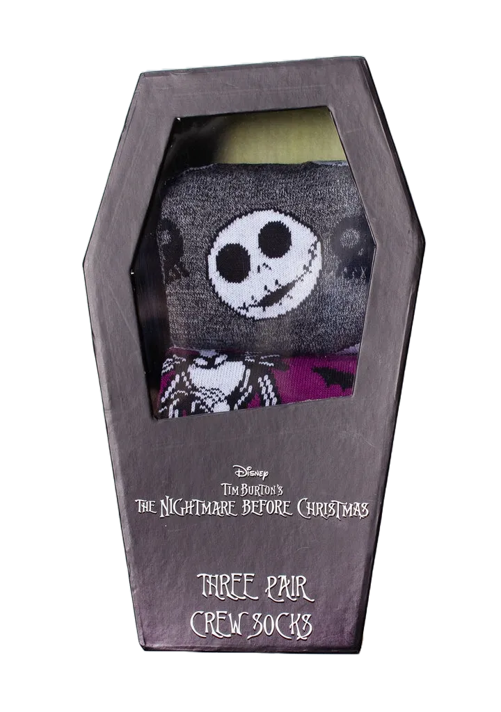 Disney Nightmare Before Christmas Coffin 3PK Sock Gift Box Set