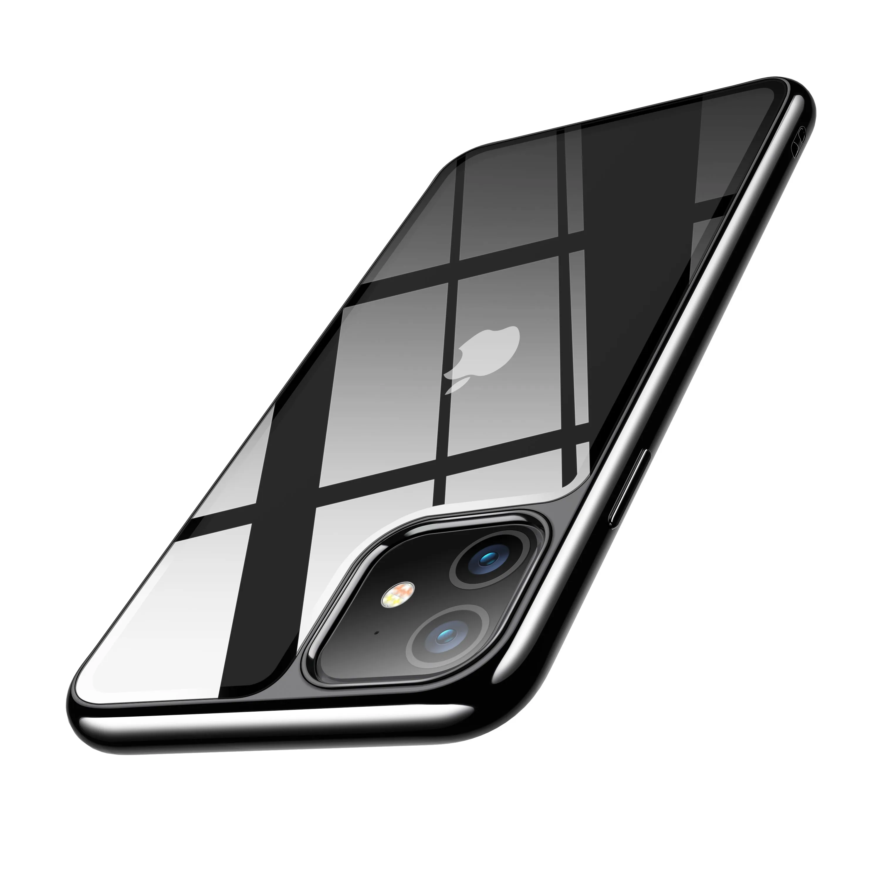 iPhone 11 6.1 inch Unicorn Beetle GLASS Slim Clear Case-Black