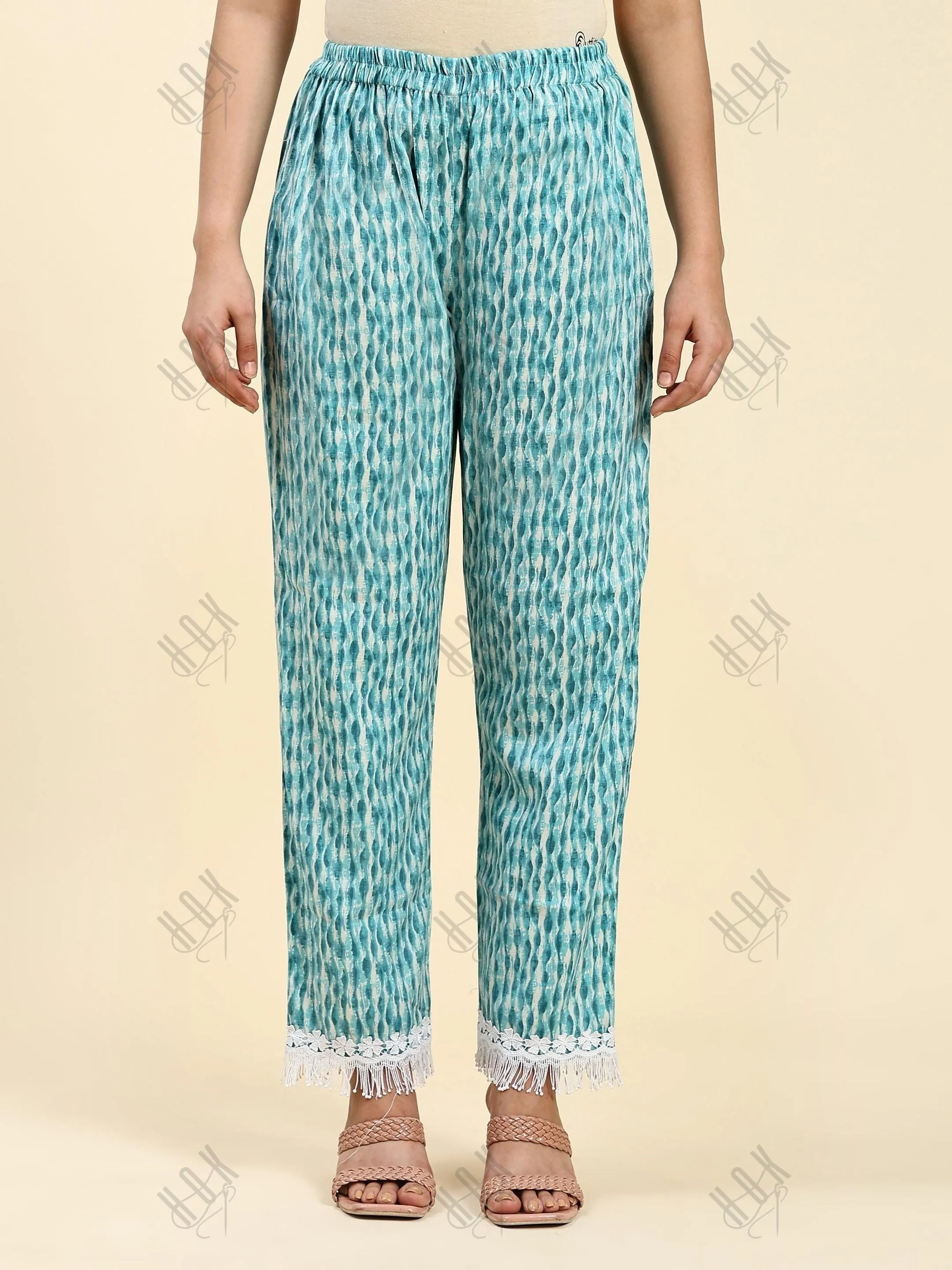Nikita in Chikankari Co-ord set in Cotton for Women- Green