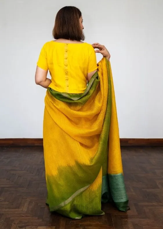 Yellow Cotton Blend Blouse