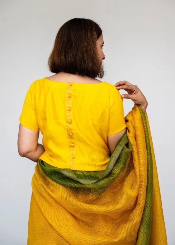 Yellow Cotton Blend Blouse