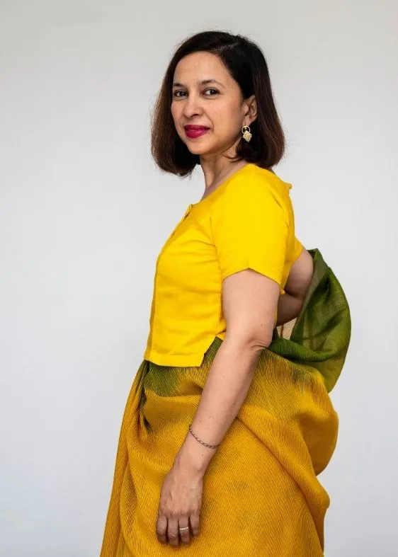 Yellow Cotton Blend Blouse